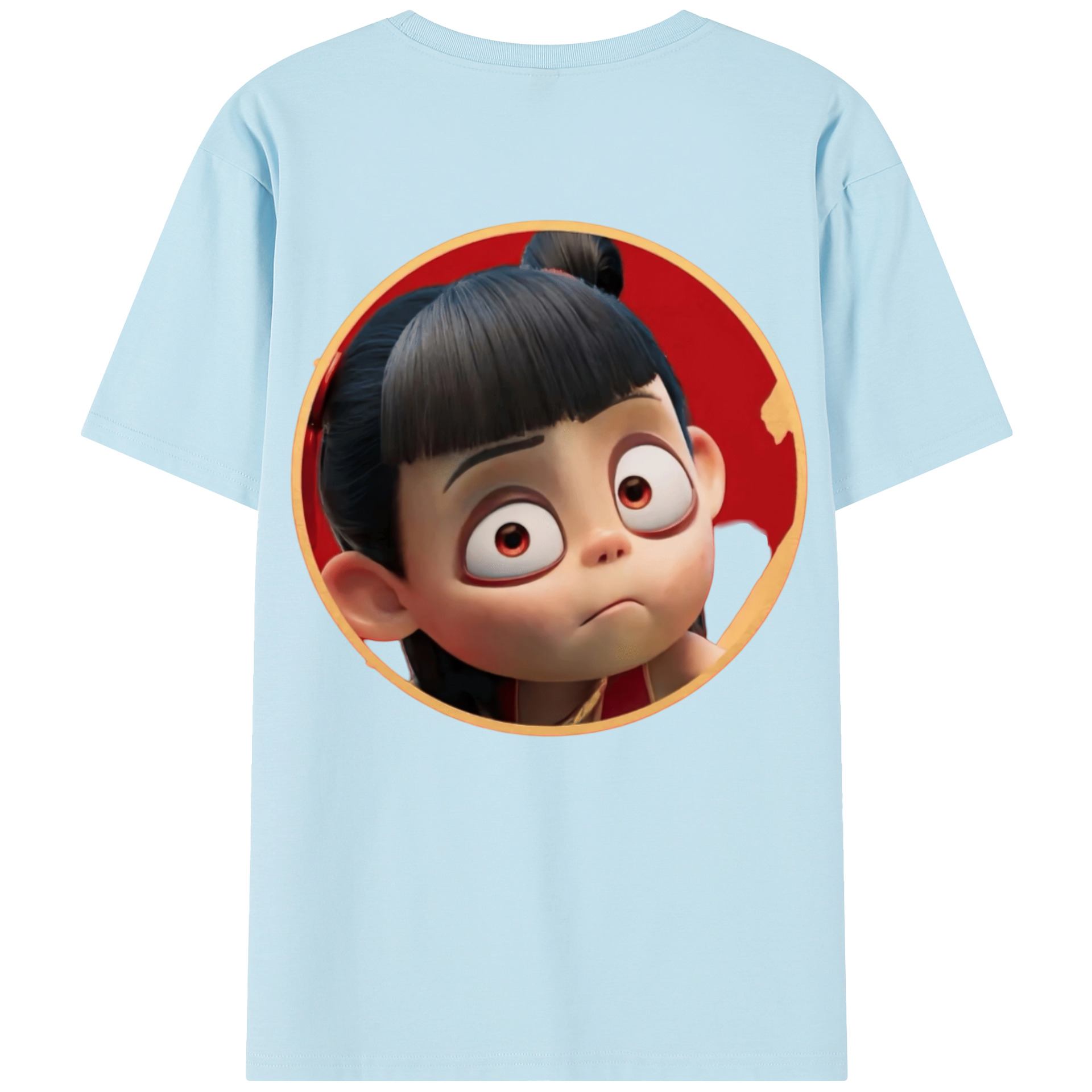 （画像用） Ne Zha 2 ナタ 魔童の大暴れ 綿100％半袖Tシャツ（背面プリント）
